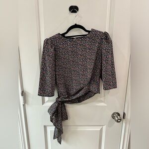 AFRM - Side Tie Cropped Blouse - Medium